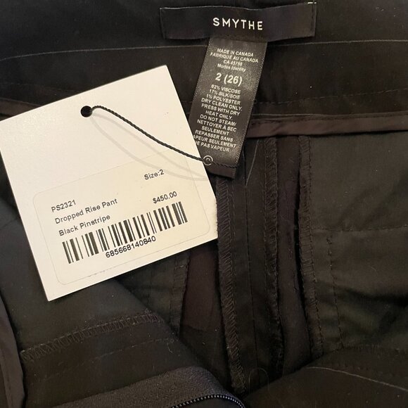 Smythe - Black pinstripe drop rise pants - Picture 5 of 5